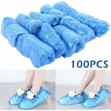 100 Stück Schuhüberzug Teppich Kunststoff Einweg-Überschuhe aus Polyethylen für 