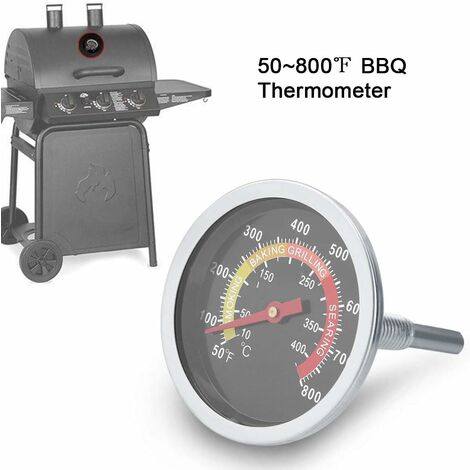 LITZEE 50 800 G Edelstahl-Grillthermometer-Temperaturmesser zum Grillen