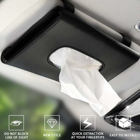 LITZEE 2 Stk. Auto-Taschentuchhalter, Visier Auto-Taschentuchhalter Auto-Taschentuchhalter  PU-Leder Auto-Taschentuchhalter Sonnenblende und