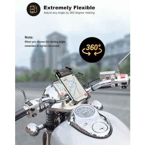 Handyhalterung Universal Fahrrad Motorrad Handyhalterung 360° drehbar -  Schwarz