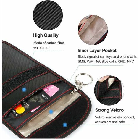 LITZEE Autoschlüssel Keyless Go Schutz [2er Pack], Funkschlüssel  Schutztasche, Strahlenschutztasche Blockiert RFID, NFC, Anti-Hack Auto