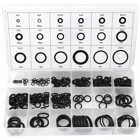 LITZEE O-Ring-Dichtung, 225 Stück, 18 Größen, Gummidichtung, O-Ring -Unterlegscheiben-Sortiment-Set für die Autoreparatur von Autos