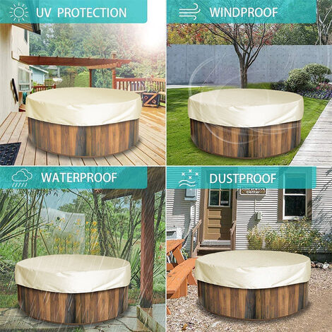 Whirlpool Abdeckung Spa Deckel 210 x 210cm Sichere Outdoor-Schutzhülle  Quadratisch Hardtop Wetterfest PVC-Leder UV
