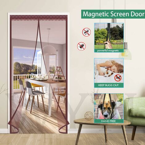 LITZEE Magnetisches Fenster-Moskitonetz, Tür, 95 x 220 cm, magnetischer  Türvorhang, Rollo, Moskitonetz ohne Bohren, für