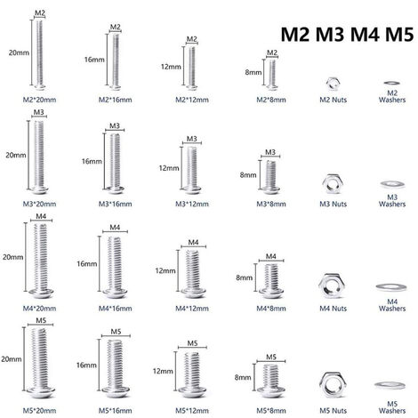 M3 Schraubenlänge: 8 mm mit Unterlegscheiben - 10 Stk.