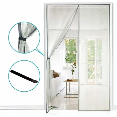 LITZEE Magnetisches Fenster-Moskitonetz, Tür, 95 x 220 cm, magnetischer  Türvorhang, Rollo, Moskitonetz ohne Bohren, für
