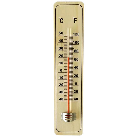 LITZEE Thermometer Traditionelles Holzthermometer zur Messung der  Umgebungstemperatur - Kann drinnen oder draußen verwendet werden und ist