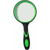 LITZEE 10X Leselupe mit rutschfestem Weichgummigriff mit 75 mm Lupe und bruchsicherem Spiegel zum Lesen, Inspektion, Insekten (grün / orange) - grün