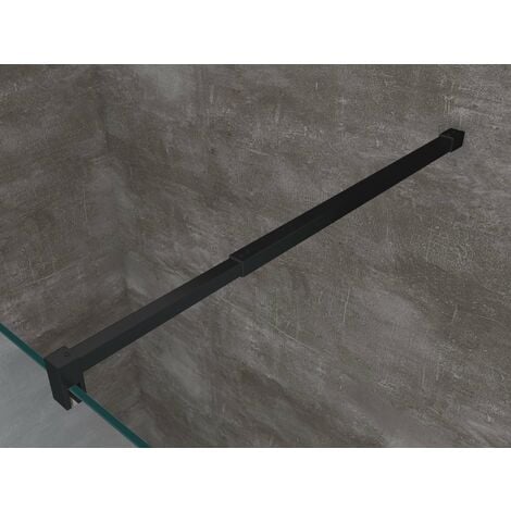 Eck-Duschkabine begehbare 200 cm hohe transparente 8-mm-Glaswand Schwarzer Rahmen mit Zubehör 80X120 REVERSIBEL