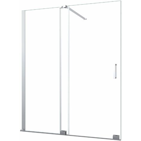 8 mm Duschtrennwand mit Schiebetür, umkehrbar, Höhe 200 Cm.140 einstellbar 136-140 cm