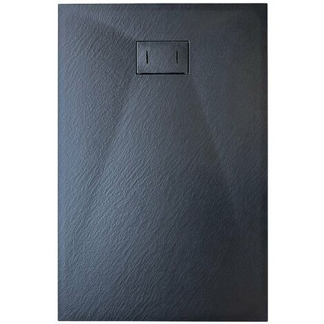 Duschwanne aus SMC-Glasfaser mit Steinoptik, Höhe von 2,6 cm und inkludierter Ablauf 70x100 SCHWARZ
