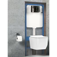 RosenStern-Hänge Wand WC Toilette inkl.Vorwandelement,Betätigungsplatte Deckel 