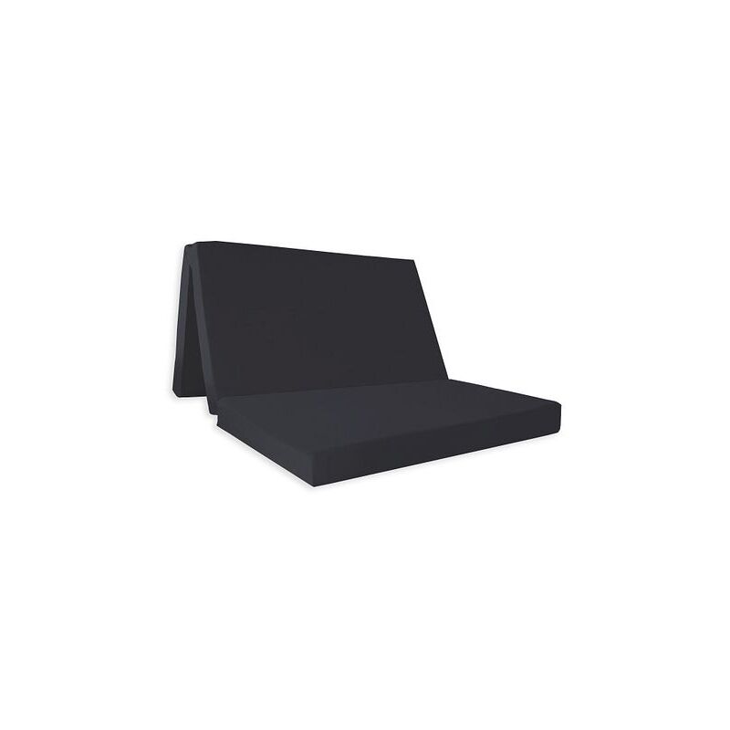 Folding Double Badenia Z Bed For Adult and Children, Travel Bed Mattress With Protective Travel Cover - Black