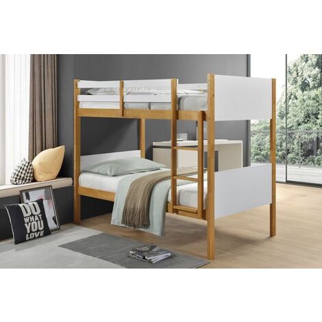 Diablo Bunk Bed, Wooden Kids Bunk Bed, Solid Bed Frame, Children's Bedroom Furniture - x2 Economy Plus Mattress