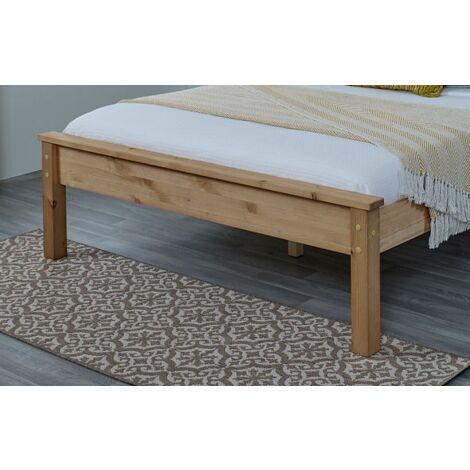Wooden Chester Bed, Neutral Waxed Pine Bed Frame, Guest Bed, Bedroom Furniture - 4FT Small Double