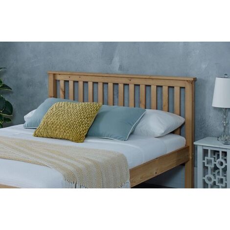 Wooden Chester Bed, Neutral Waxed Pine Bed Frame, Guest Bed, Bedroom Furniture - 4FT Small Double