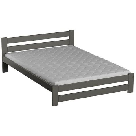 Wooden Xiamen Bed, Slatted Bed Frame, Guest Bed, Bedroom Furniture - Grey 3FT