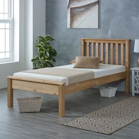 Wooden Chester Bed, Neutral Waxed Pine Bed Frame, Guest Bed, Bedroom Furniture - 3FT Single