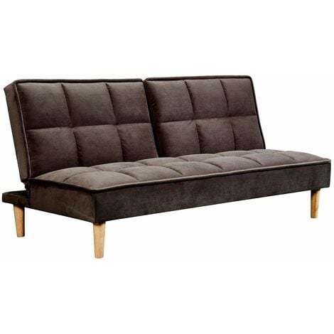 Manhattan Stylish and Versatile 3 Seater Velvet Sofa Bed - Brown - Brown