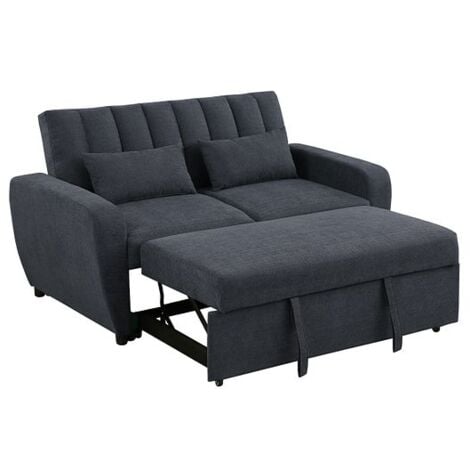 Modern and Versatile Velvet 2 Seater Guest Sofa Bed - Grey