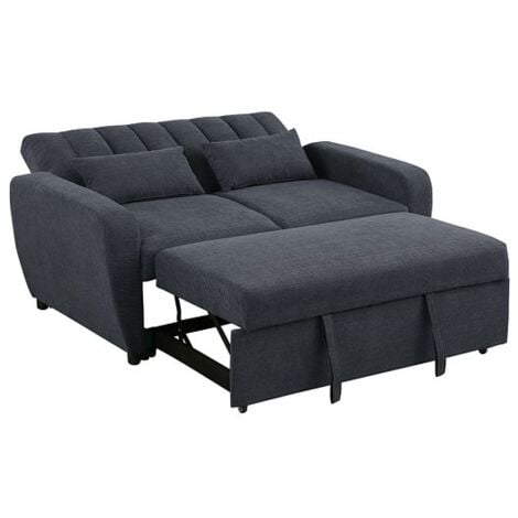 Modern and Versatile Velvet 2 Seater Guest Sofa Bed - Grey