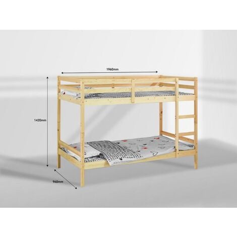 Mecor Bunk Bed, Frame Only - Natural 3FT Single
