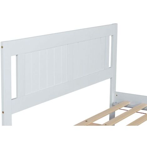 Glory Wooden Slatted Bed Frame in White (Frame Only) - 4FT6 Double