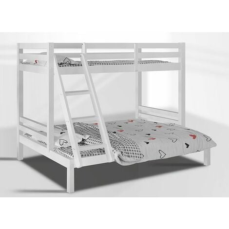 Kent Wooden Triple Bunk Bed with 3FT Top Bunk and 4FT6 Bottom Bunk  (Frame Only) - White