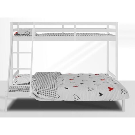 Kent Wooden Triple Bunk Bed with 3FT Top Bunk and 4FT6 Bottom Bunk  (Frame Only) - White