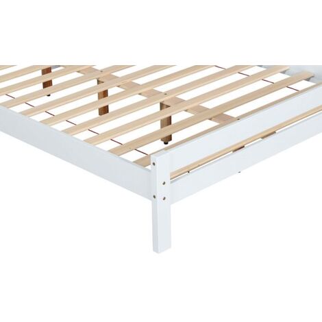 Glory Wooden Slatted Bed Frame in White (Frame Only) - 5FT King