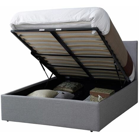 Prado Gas Lift Ottoman Storage Bed in Grey (Frame Only) - 4FT6 Double
