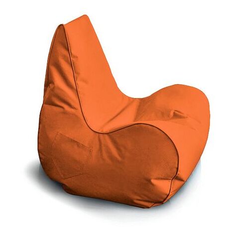 New Gamer Chair, Designer Recliner Gaming Bean Bag, Indoor & Outdoor Beanbag Chair (Water Resistant) with Foam Flakes Filling - Orange