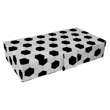 Folding Double Badenia Z Bed For Adult and Children, Travel Bed Mattress With Protective Travel Cover - Soccer Black