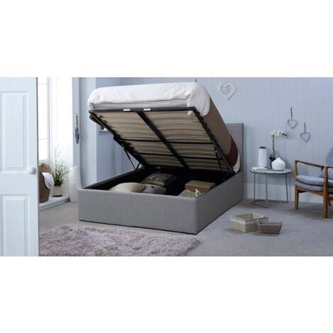 Prado Gas Lift Ottoman Storage Bed in Grey (Frame Only) - 5FT King