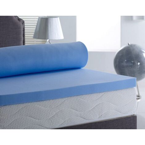Cool Blue Hybrid Memory Foam Orthopaedic Mattress Topper, 7.5cm Thick - 3FT Single