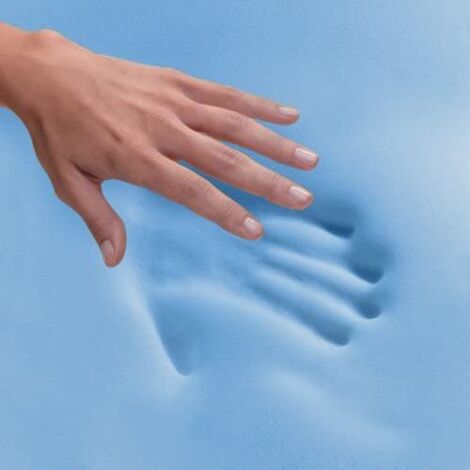 Cool Blue Hybrid Memory Foam Orthopaedic Mattress Topper, 7.5cm Thick - 3FT Single