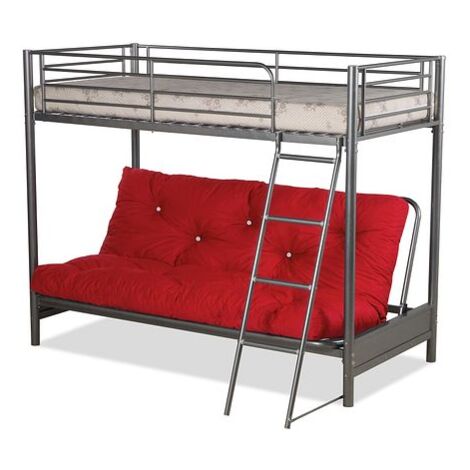 Humza Amani Futon Bunk Bed and with Futon Mattress (top mattress at extra cost) - Red