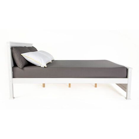 Madrid Solid Wooden White Bed Frame (Frame Only) - 5FT King