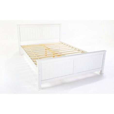 Madrid Solid Wooden White Bed Frame (Frame Only) - 5FT King