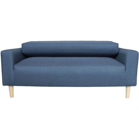 2 Seater Compact Sofa in a Box, Double, Living Room Furniture in Grey with Wooden Legs - Dark Grey