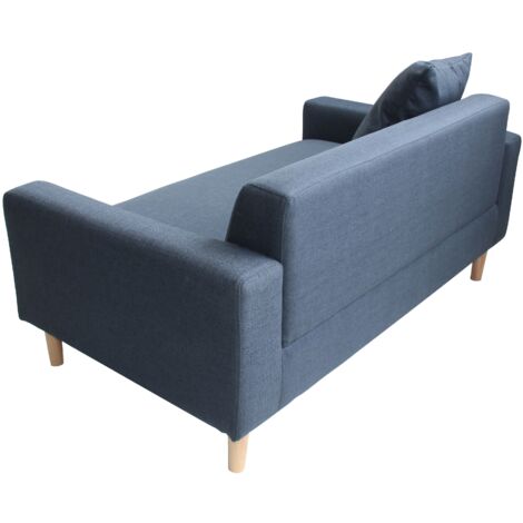 2 Seater Compact Sofa in a Box, Double, Living Room Furniture in Grey with Wooden Legs - Dark Grey