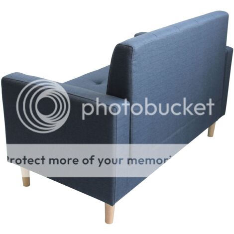 Smart Sofa in a Box, 2 Seater Fabric Sofa with Wooden Legs and Hidden Storage Space - Dark Grey