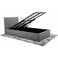 Prado Gas Lift Ottoman Storage Bed in Grey (Frame Only) - 3FT Single