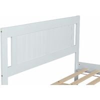 Glory Wooden Slatted Bed Frame in White (Frame Only) - 5FT King
