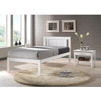 Glory Wooden Slatted Bed Frame in White (Frame Only) - 3FT Single