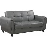 Zinc 2 Seater Sofa Bed with Hidden Storage and Matching Ottoman Bench - Grey