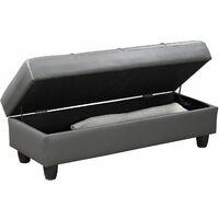 Zinc 2 Seater Sofa Bed with Hidden Storage and Matching Ottoman Bench - Grey