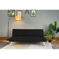 Comfortable Modern 3 Seater Fabric Sofa Bed - Black