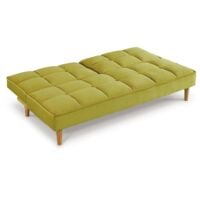 Manhattan Stylish and Versatile 3 Seater Velvet Sofa Bed - Lime