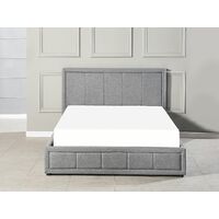 Yate Ottoman Gas Lift Storage Bed in Grey, Multiple Sizes - 4FT6 Double
